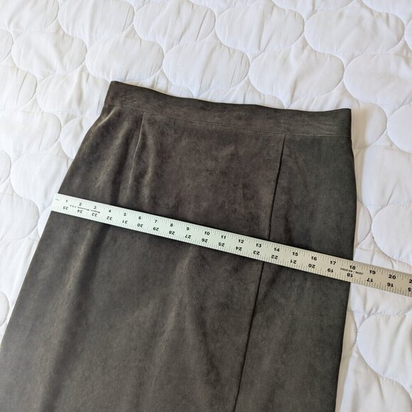 Sag Harbor sueded microfiber olive forest green maxi pencil skirt EUC 14 - Picture 6 of 9